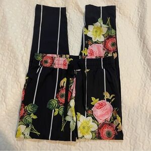 NWT FashionNova Black Floral Pinstripe Joggers Men’s Medium Lightweight Pants